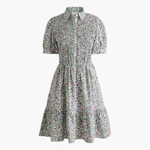 J. Crew Smocked Floral Puff Sleeve Mini Dress